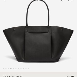 DeMillier London “The New York” tote. Black Small Grain Leather
